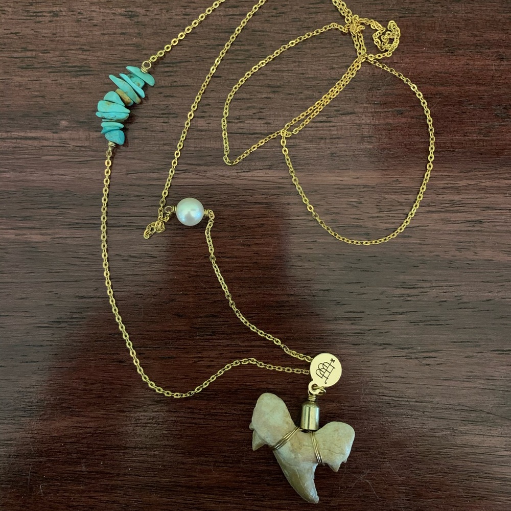Bourbon & Bowties Shark Tooth necklace